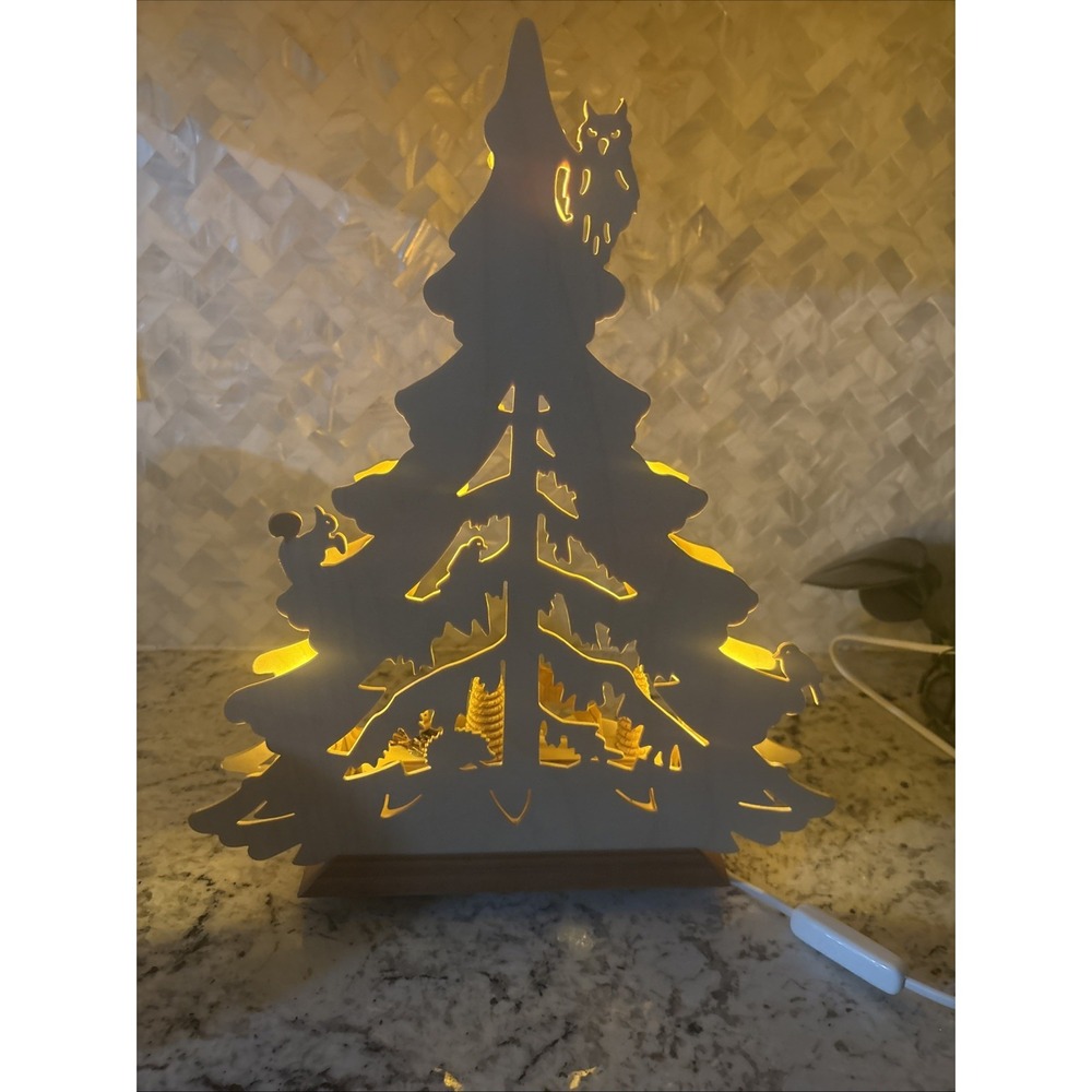 Erzgebirgische 3-D Candle Christmas Tree Forest Deer Owl Limited 202/451 Santa - Picture 8 of 16